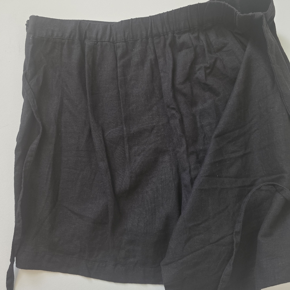 Black Linen Blend Skort 14 - Picture 2 of 3